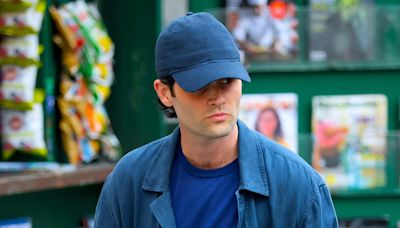 Penn Badgley Films ‘You’ in NYC and Proves His Iconic Baseball Hat Is Here to Stay