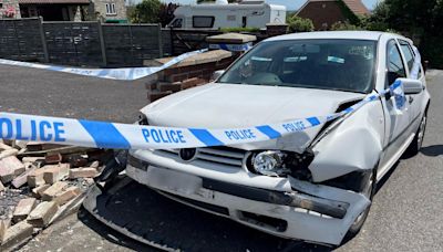 Residents awoken by loud bang as car crashes into wall