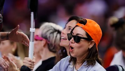 Aubrey Plaza seen on crutches after nasty basketball injury during WNBA All-Star weekend