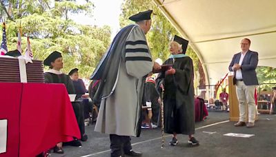 105-year-old dons cap and gown, receives overdue degree from Stanford University