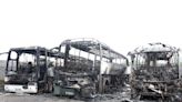 Larne: Police appeal after buses completely destroyed in suspected arson attack