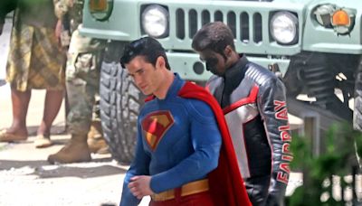 New Superman movie leak gives us a better look at the Man of Steel's costume and first images of fellow hero Mr. Terrific