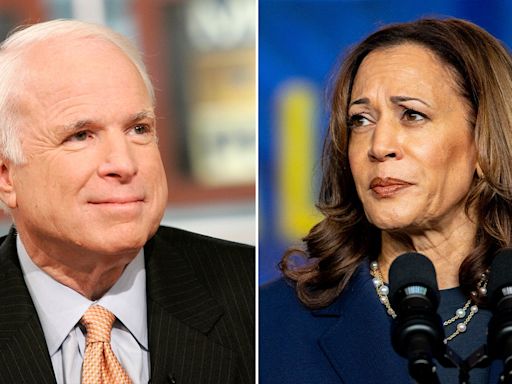 Arizona Kamala Harris rally speakers court 'John McCain Republicans' support; man brings border map for VP