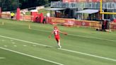 Louis Rees-Zammit runs length of the field to score as Kansas City Chiefs crowd roar