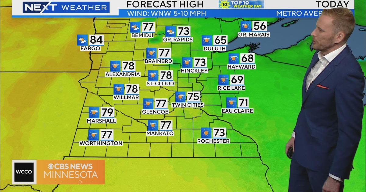 #Top10WxDay Saturday in Twin Cities; spotty storms Mother's Day afternoon