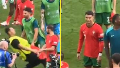 New footage captures bizarre moment Ramos is 'two-footed' by security guard