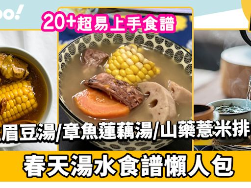 春天湯水食譜│23款簡易養肝健脾去濕春天湯水！花生眉豆木瓜湯、章魚蓮藕湯、山藥粟米薏米排骨湯