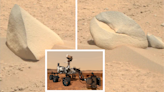 Perseverance Mars rover spots 'shark fin' and 'crab claw' rocks on Red Planet (photo)