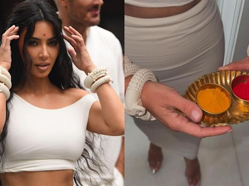 Kim Kardashian shares more pictures from Mumbai visit, flaunts ‘tika’, holds ‘haldi kumkum’