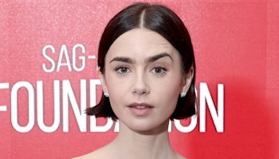 Lily Collins is oh so chic at Emily In Paris event with co-stars