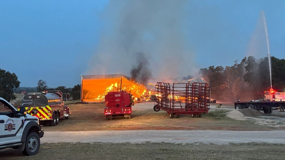 McLoud Fire Department tackles major barn blaze