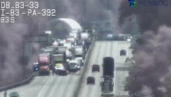 Crash completely blocks I-83 causing severe traffic backup