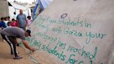 Students and children in Gaza thank pro-Palestinian protesters at US college campuses