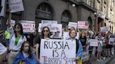 Protestos na Europa contra ataques russos na Ucrânia