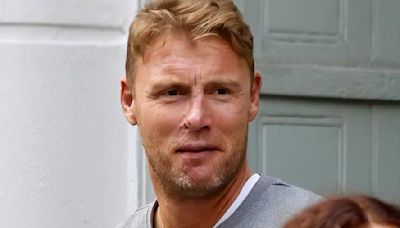 Freddie Flintoff looks in great spirits while out in London