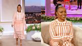 Quinta Brunson Embraces Warm Hues and Cutouts in Jonathan Simkhai Crochet Midi Dress on ‘The Jennifer Hudson Show’