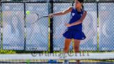 Shubhangi Tripathi of Wilmington hits a forehand back to her opponent