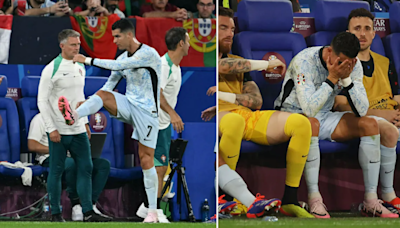 Cristiano Ronaldo throws strop after being subbed off for Portugal at Euro 2024