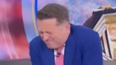 Today show host Karl Stefanovic cowers in fear as guest threatens him