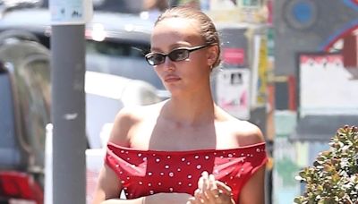 Lily-Rose Depp shows some shoulder in LA with girlfriend 070 Shake