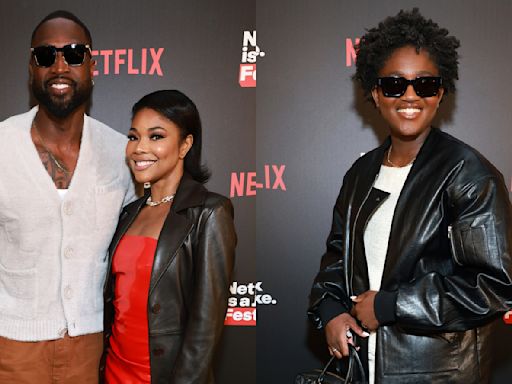 Gabrielle Union and Zaya Coordinate in Lux Leather Looks for Dwyane Wade’s Night of Stand-Up Comedy With Netflix