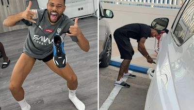 Neymar slashes team-mate's tyres after shoelace prank as fans call it 'extreme'