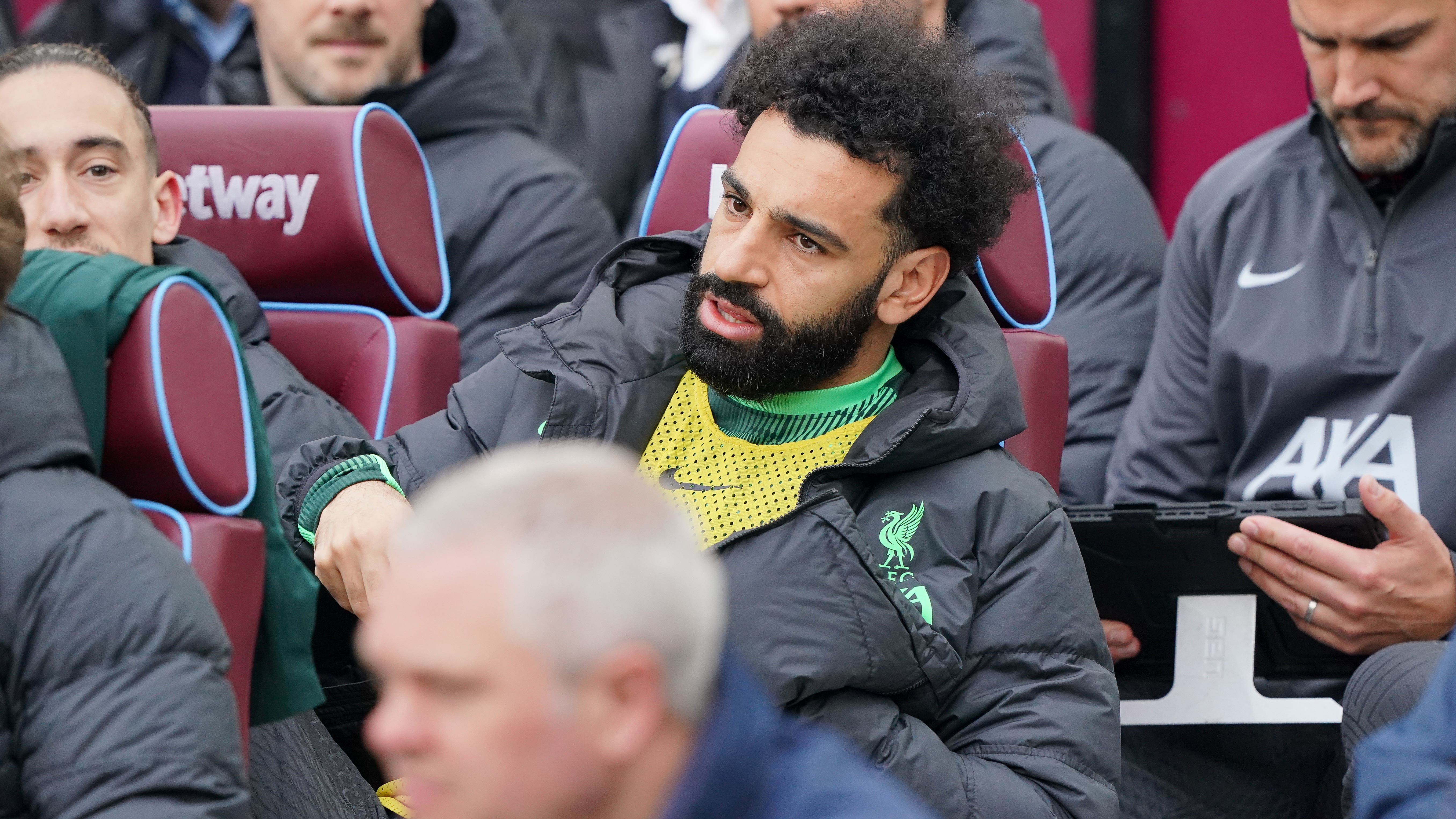 Mo Salah left on the bench as Liverpool’s title hopes hit further at West Ham
