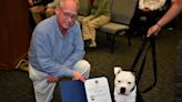 Rescue dog sworn into Kentucky police department after ‘stealing hearts of staff’