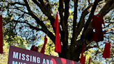 REDdress demonstration outside of Randall Library