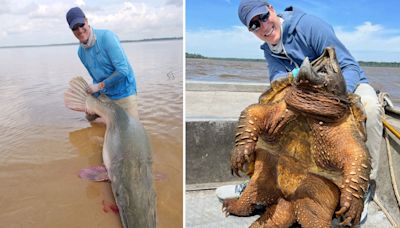 Angler Breaks Record with 188-pound Alligator Gar Before Boating a 200-Pound Alligator Snapping Turtle