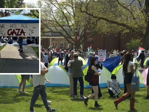 Pro-Palestine tent protest takes over Rutgers campus in NJ