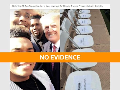 Fact Check: No evidence seat was reserved for NFL quarterback Tagovailoa at Florida Trump rally