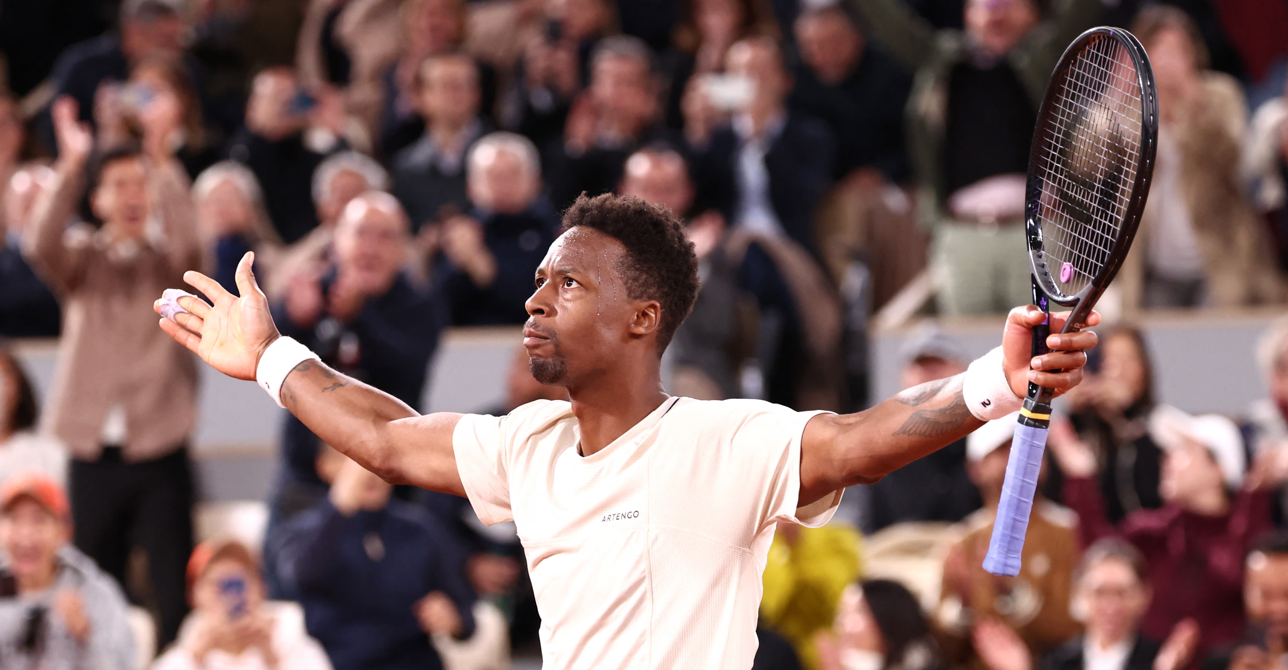 Gael Monfils breaks all-time French Grand Slam record by winning Roland Garros opener | Tennis.com