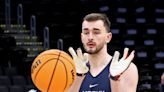 UConn forward and Southboro native Alex Karaban at home in the TD Garden