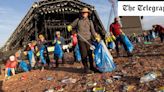 Glastonbury festival leaves Worthy farm strewn with litter