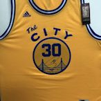 NBA 金州勇士 世界頂尖射手 柯瑞 curry city 城市版 認證親簽球迷版球衣 jsa認證（含吊牌）