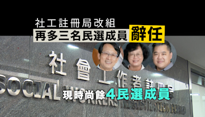 社工註冊局再多三名民選成員辭任