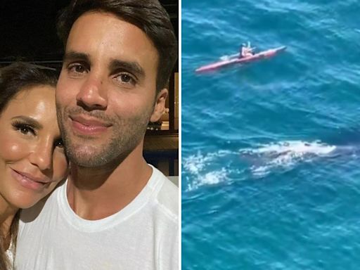 Marido de Ivete Sangalo é surpreendido com aparição de baleias em treino em alto-mar: 'Meu coração disparou'