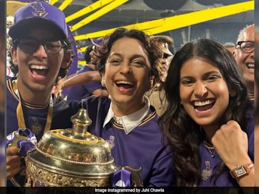 Rarely Seen Juhi Chawla's Daughter Jahnavi And Son Arjun's Moments Of Joy After KKR's IPL Win