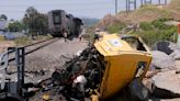 Amtrak train with 198 passengers derails after hitting truck on tracks in Southern California