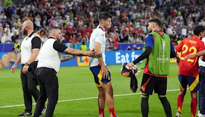 Spain suffer Alvaro Morata injury scare for Euro 2024 final after freak collision with security guard