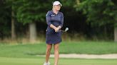 Stephanie Meadow tops a crucial shot at the KPMG Women's PGA Championship
