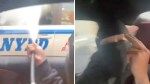 Unsuspecting NYPD officer caught on video being doused with fire extinguisher in sick prank