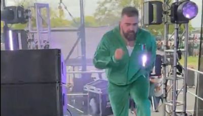 Jason Kelce Was Going Hard at Eagles' Tailgate Ahead of 'MNF' Clash vs. Falcons