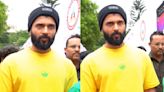 Vijay Deverakonda keeps his monsoon look simple and comfy in grey pants with basic tee and beanie