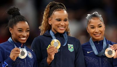 Simone Biles, Rebeca Andrade, and Jordan Chiles Make History With First All-Black Gymnastics Podium