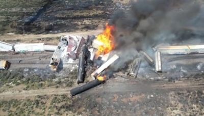 I-40 closed, residents evacuated after train derails, catches fire near AZ-NM state line