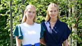 Lady Amelia and Lady Eliza Spencer wear blue gowns at RHS Chelsea - get the look