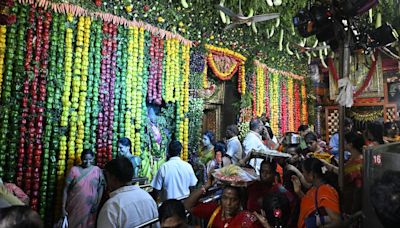 Goddess Durga adorned with vegetables as three-day Sakambari festival begins in Vijayawada