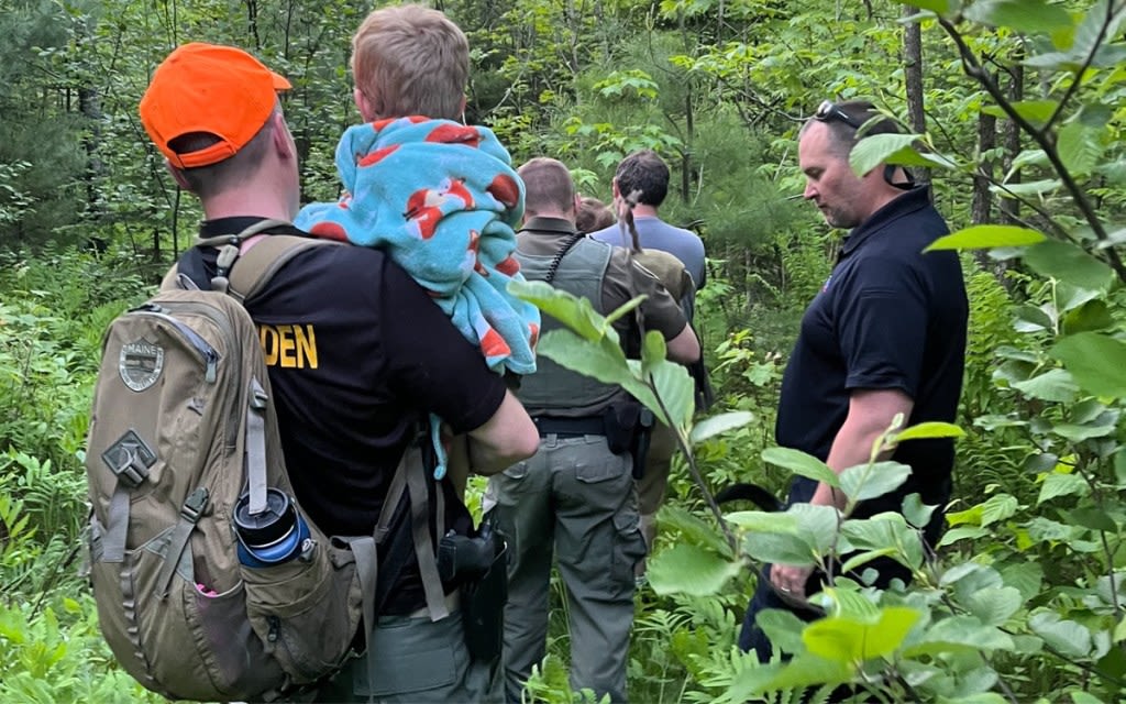Warden Service K-9 team finds 2 missing children in woods near their Phillips home Wednesday night